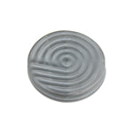 Glass Bead 18mm Round Twister Pattern Grey Silk