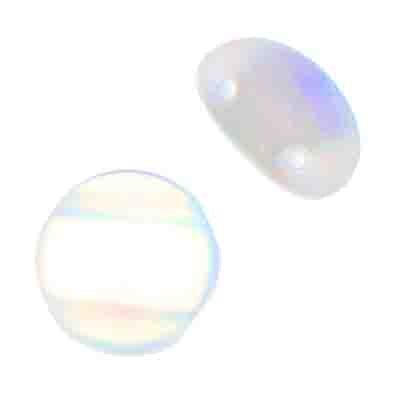 Czech Candy Beads 8mm 2 Holes Transparent