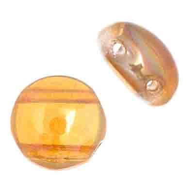 Czech Candy Beads 8mm 2 Holes Transparent