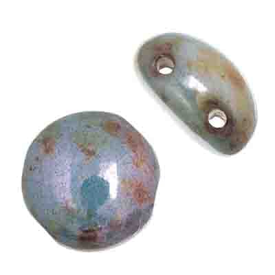 Czech Candy Beads 8mm 2 Holes Transparent