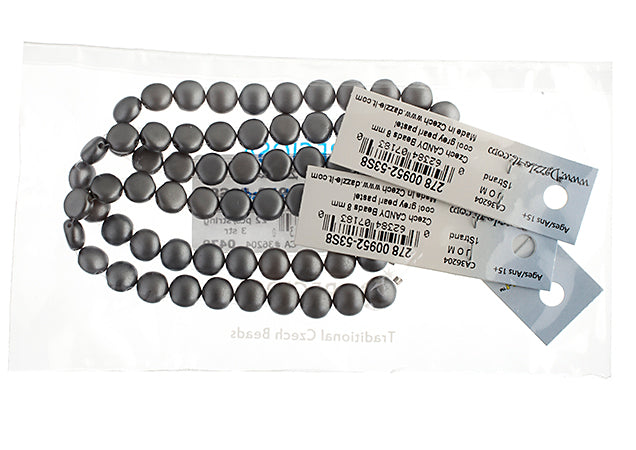 Czech Candy Beads 8mm 2 Holes Opaque Pearl Pastel