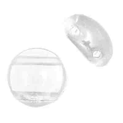 Czech Candy Beads 8mm 2 Holes Transparent