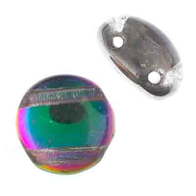 Czech Candy Beads 8mm 2 Holes Transparent
