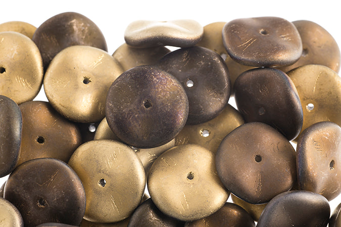 Czech Preciosa Ripple Beads Opaque California Metallic Matte