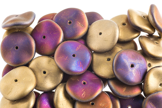 Czech Preciosa Ripple Beads Opaque California Metallic Matte