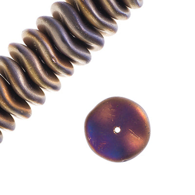 Czech Preciosa Ripple Beads Opaque California Metallic Matte