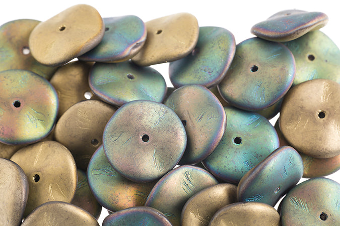 Czech Preciosa Ripple Beads Opaque California Metallic Matte