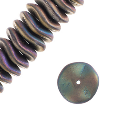 Czech Preciosa Ripple Beads Opaque California Metallic Matte