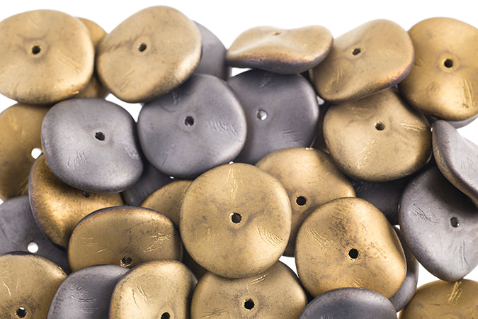 Czech Preciosa Ripple Beads Opaque California Metallic Matte