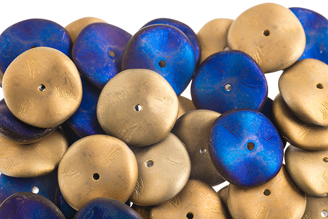 Czech Preciosa Ripple Beads Opaque California Metallic Matte