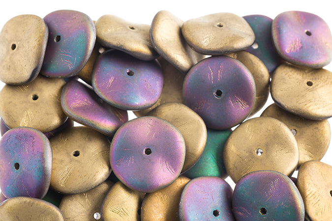 Czech Preciosa Ripple Beads Opaque California Metallic Matte