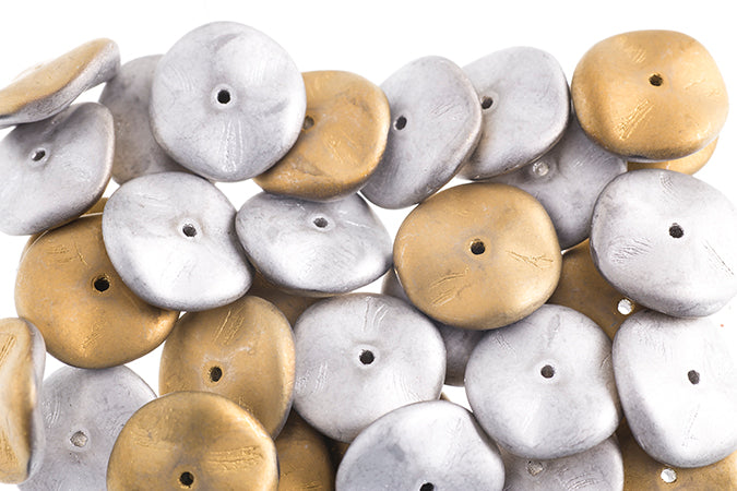 Czech Preciosa Ripple Beads Opaque California Metallic Matte