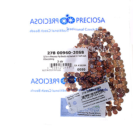 Czech Preciosa Pip Beads Transparent