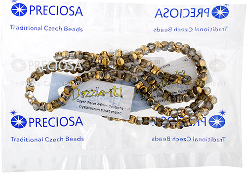 Czech Pellet 4x6mm Soutache Transparent