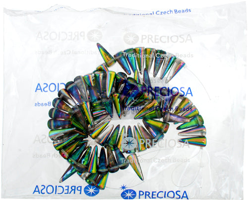 Glass Spike Beads Transparent
