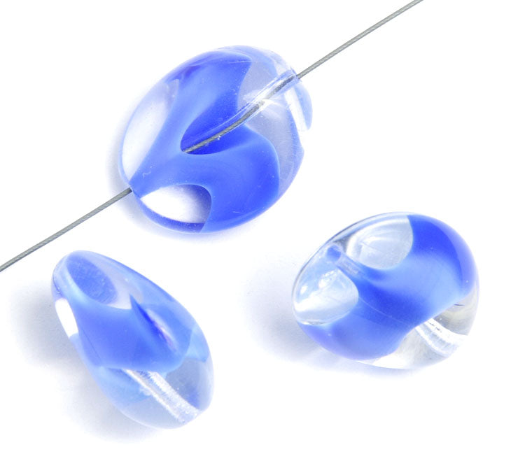 Glass Bead 26x22mm Stone Shape Strung 