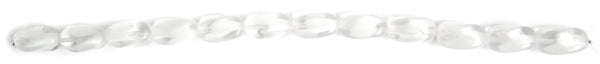 Glass Bead Oval Twist 16x11mm Silk w/Crystal Overlay