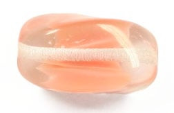 Glass Bead Oval Twist 16x11mm Silk w/Crystal Overlay