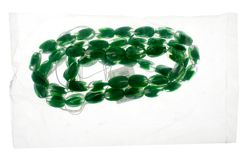 Glass Bead Oval Twist 16x11mm Silk w/Crystal Overlay