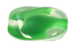 Glass Bead Oval Twist 16x11mm Silk w/Crystal Overlay