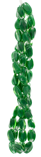 Glass Bead Oval Twist 16x11mm Silk w/Crystal Overlay