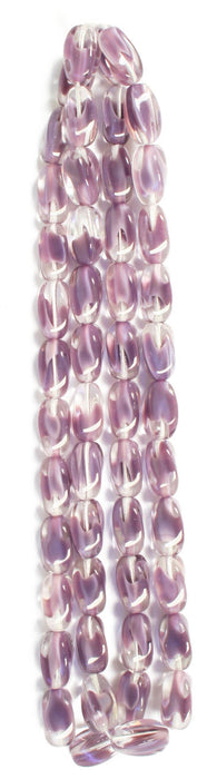 Glass Bead Oval Twist 16x11mm Silk w/Crystal Overlay