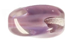 Glass Bead Oval Twist 16x11mm Silk w/Crystal Overlay