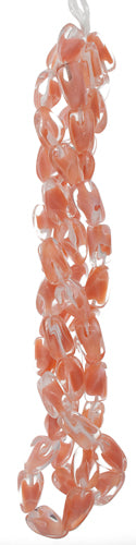 Glass Bead 17x12mm Twisted Rectangle with Crystal Overlay