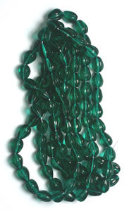 Glass Bead 11x9mm Grooved Drop 