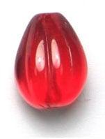 Glass Bead 11x9mm Grooved Drop 