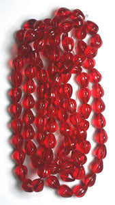 Glass Bead Grooved Drop 13x11  Strung