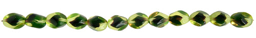 Glass Oval Twisted Beads 15x11mm 