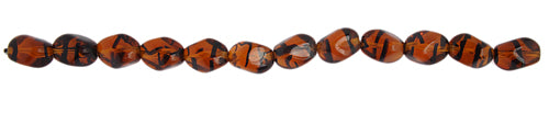 Glass Oval Twisted Beads 15x11mm 