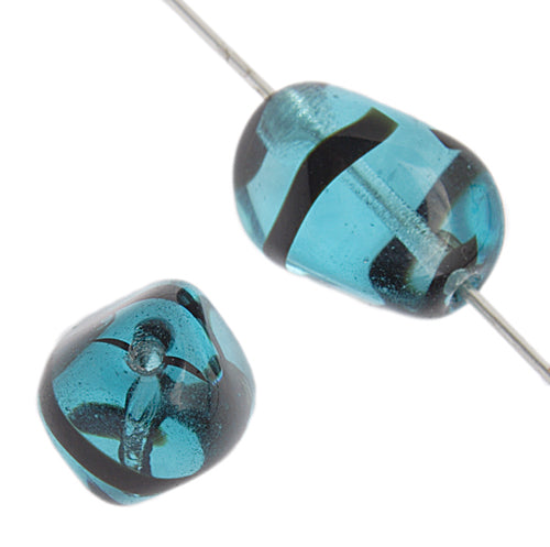 Glass Oval Twisted Beads 15x11mm 