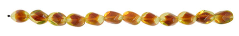 Glass Oval Twisted Beads 15x11mm 