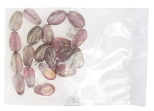 Glass Bead 4 Sided Flat 18x12 Crystal/Red 20 pcs