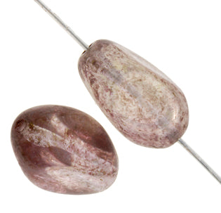 Glass Bead 4 Sided Flat 18x12 Crystal/Red 20 pcs