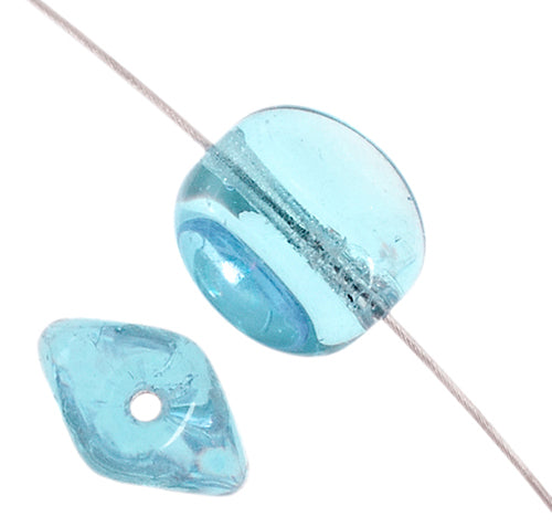 Glass Bead 4 Sided Flat 12mm Strung