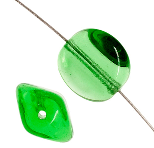 Glass Bead 4 Sided Flat 12mm Strung