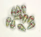 Glass Bead Drop/Foil 21x12mm Crystal