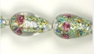 Glass Bead Drop/Foil 21x12mm Crystal