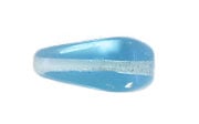 Glass 13x8mm Square Drop Bead Transparent Aqua Strung