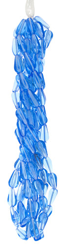 Glass 13x8mm Square Drop Bead Transparent Light Sapphire Strung