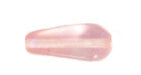 Glass 13x8mm Square Drop Bead Transparent Crystal/Pink Strung