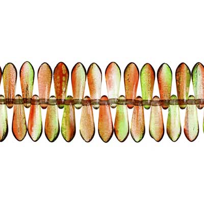 Glass 3x11mm Dagger Strung Beads