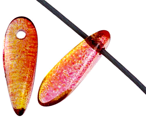 Glass 3x11mm Dagger Strung Beads