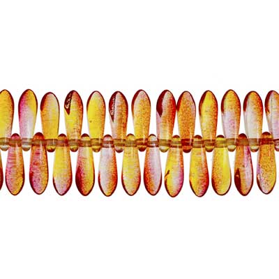 Glass 3x11mm Dagger Strung Beads