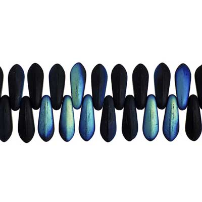 Glass 3x11mm Dagger Strung Beads