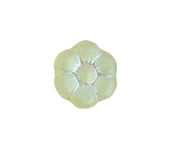 Glass Bead Flower 8mm Olivine Strung Matte/AB