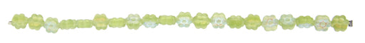 Glass Bead Flower 8mm Olivine Strung Matte/AB